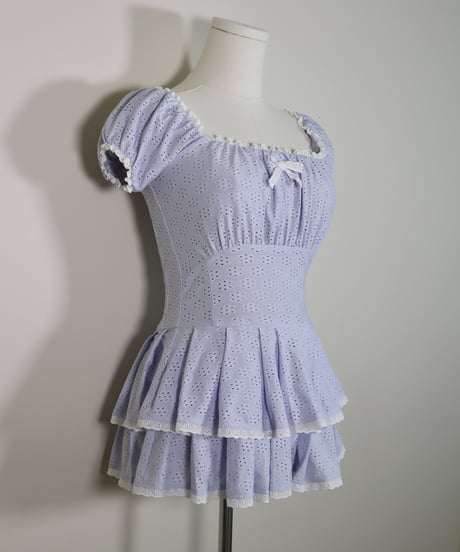 Baby doll floral lace swimsuit set