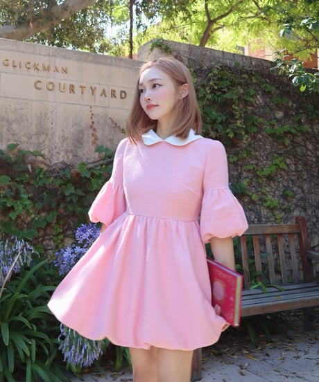 Elle’s tweed mini dress (pink)