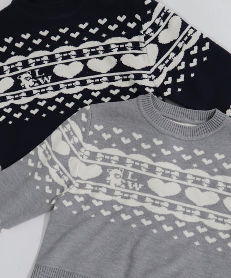 Little teddy Nordic sweater (navy)