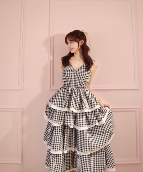 LW Gigham cotton layer dress