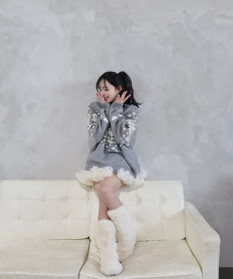 Little teddy Nordic sweater (grey)