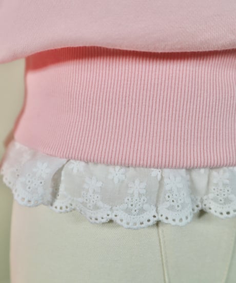 Retro heart patch sweatshirt (pink)