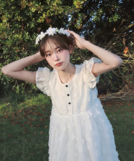 【予約販売】Flower field volume dress