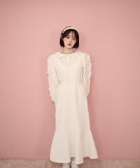 Double collar mermaid sweatshirt dress (ivory)