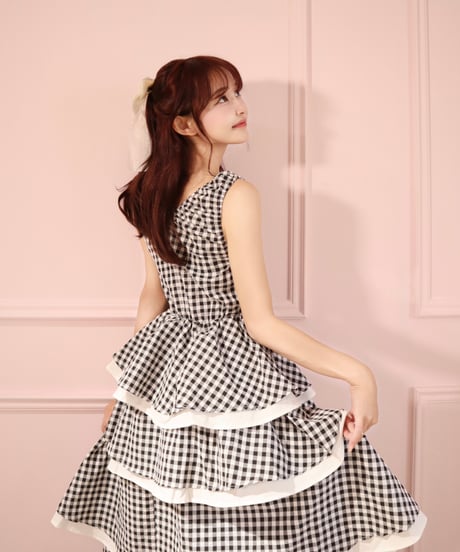 LW Gigham cotton layer dress