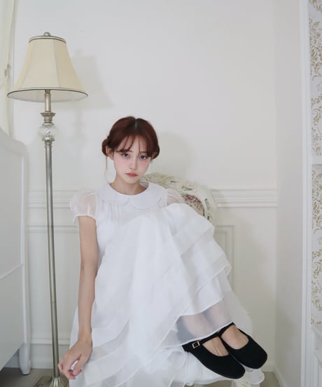 Round collar fairy organza dress