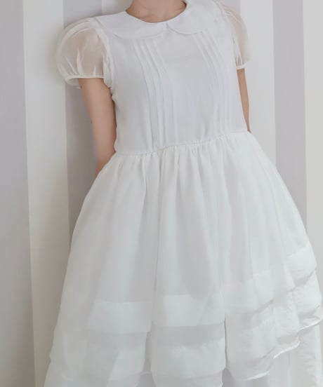 Round collar fairy organza dress