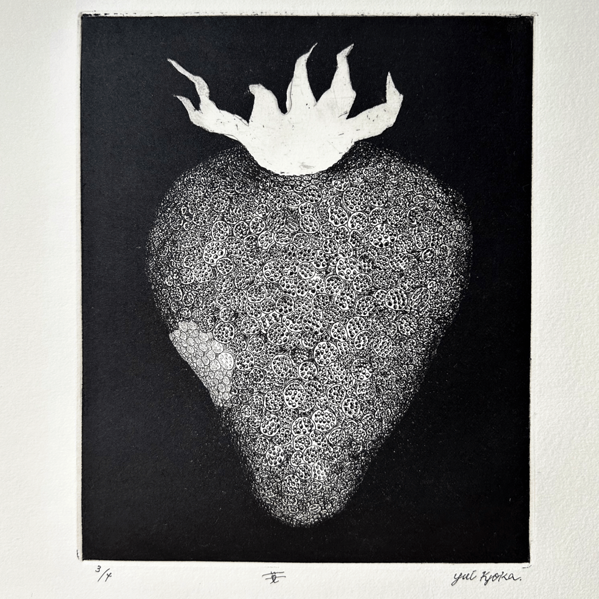 値下げ交渉あり。超美品！１点物の原画　苺（いちご）アクリル画　絵画 値下げ交渉あり。超美品！1点物の原画 苺（いちご）アクリル画 絵画