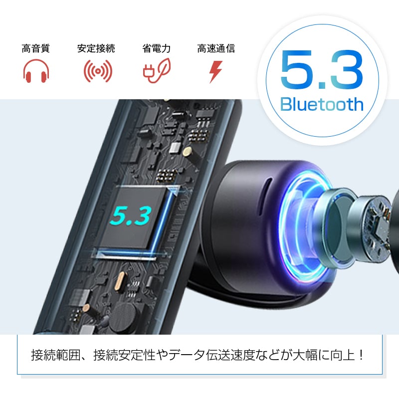 骨伝導イヤホン TWSワイヤレス Bluetooth5.3 イヤーカフ型
