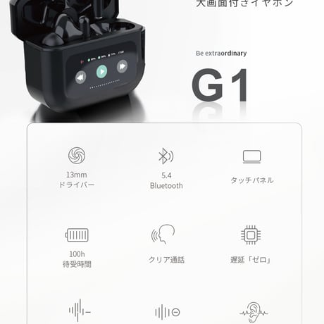 完全ワイヤレスイヤホン Bluetooth5.4 液晶搭載ケース カナル型 左右分離型 TWS 片耳/両耳 ENC ノイズリダクション ANC 外音取り込み機能 マイク内蔵 ハンズフリー 1641