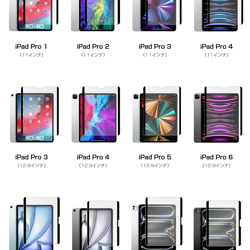 ペーパーライクフィルム iPad/Air/mini/Pro 7.9インチから13インチまで