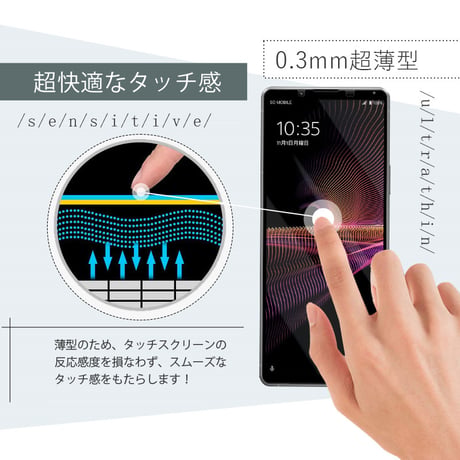 【2枚セット】Xperia 1 III A101SO / SOG03 / SO-51B 強化ガラスフィルム Xperia PRO-I 液晶保護シール 3D ソフトフレーム 薄型 耐衝撃 1086