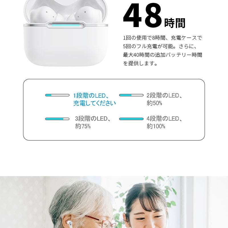 2025新発売 ワイヤレスイヤホン型集音器 高齢者 音声拡聴器 Bluetooth