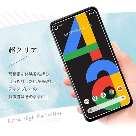 【2枚セット】Google Pixel 4a softbank 強化ガラスフィルム グーグル携帯電話用 液晶保護ガラスシート クリア仕様 高透過率 耐衝撃 スクラッチ防止 防汚撥水 指紋防止 906