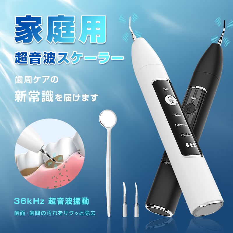超音波スケーラー 家庭用 歯石除去器 プロ級 歯茎に優しい お家で本格