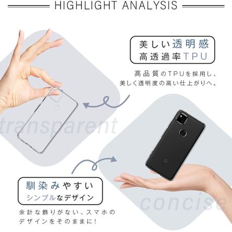 Google pixel 4a スマホケース スマホカバー グーグル携帯電話ケース 衝撃吸収 擦り傷防止 TPU 薄型 軽量 ソフトケース クリア 黄変防止 ストラップホール付き 落下防止 908