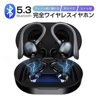 完全ワイヤレスイヤホン Bluetooth5.3 耳かけ式 カナル型 スポーツ向け TWSワイヤレスヘッドセット ブルートゥース HiFi ステレオサウンド マイク内蔵 ハンズフリー通話 1287