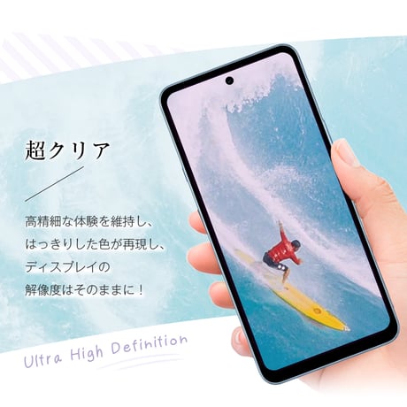 【2枚セット】arrows we3  強化ガラス保護フィルム ブルーライトカット 3D クリア仕様 撥水 滑らか 装着感ゼロ 超スリム 飛散防止 疎油・撥水加工 2115