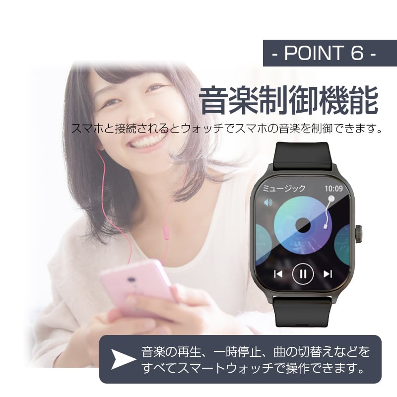 スマートウォッチ 通話機能付き 2.10インチ大画面 タッチスクリーン 