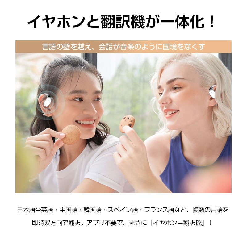 翻訳イヤホン 完全ワイヤレス AI 翻訳機 115言語対応 高精度
