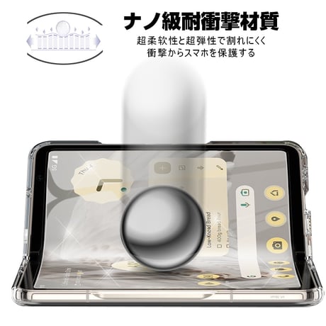 Google Pixel Fold ハイドロゲルフィルム グーグル Pixel Fold 液晶保護ソフトフィルム ヒドロゲルシール 自動キズ修復 クリア ケースと併用可 耐衝撃 貼り付け簡単 1506