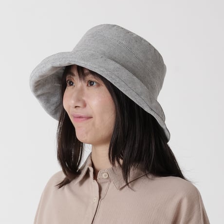 オーガニックコットン・麻混チューリップハット　NOC（日本オーガニックコットン流通機構）認定商品
