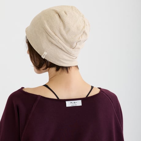 天4方ピンボーダーシャロット　ORCOTT　オーガニックコットン