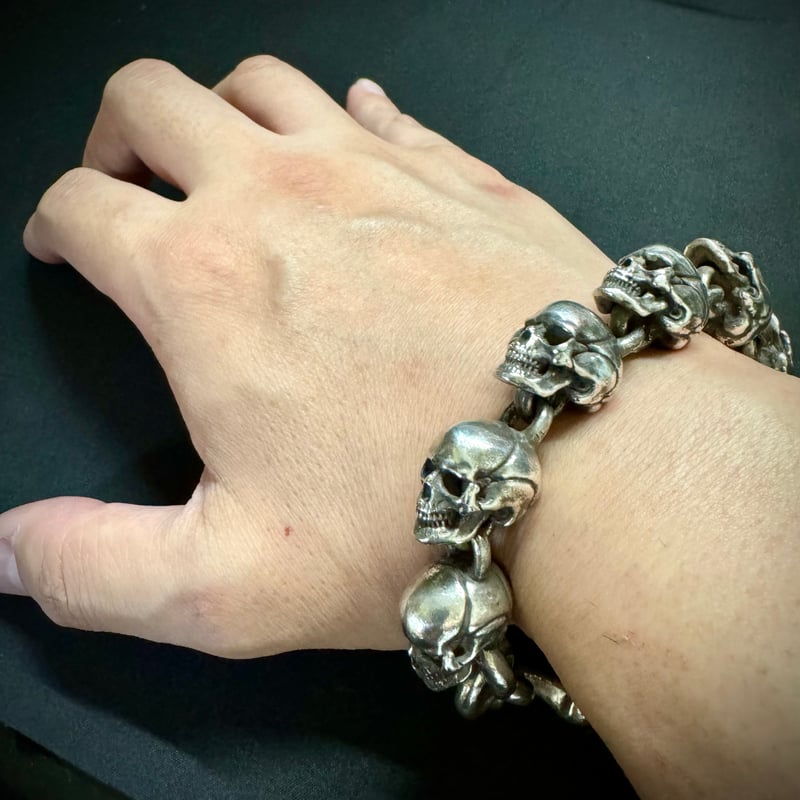 スカルブレスレット 「真陸 輪廻」まんろくりんね | シルバー スカルブレスレット 「真陸 輪廻」まんろくりんね | シルバー