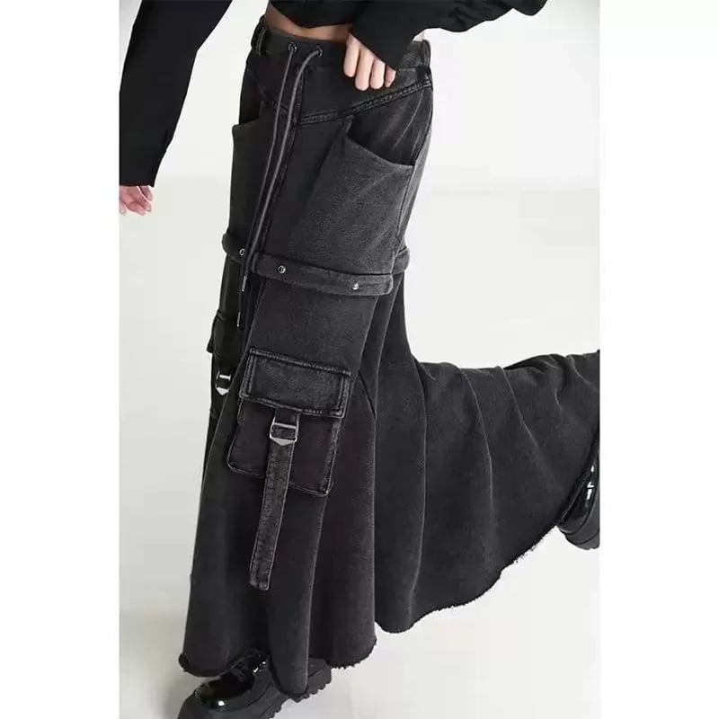 2WAY カーゴスカート ロングスカート ミニスカート 切り替え 2WAY カーゴスカート ロングスカート ミニスカート 切り替え