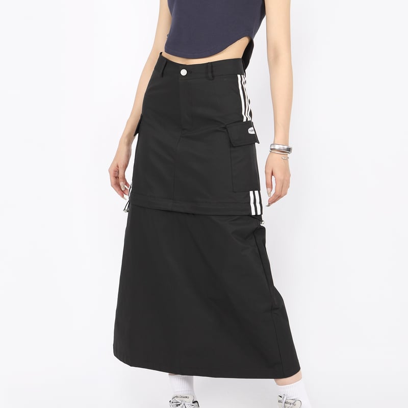 スポーティ スカート 2WAY ロングスカート ミニスカート ライン