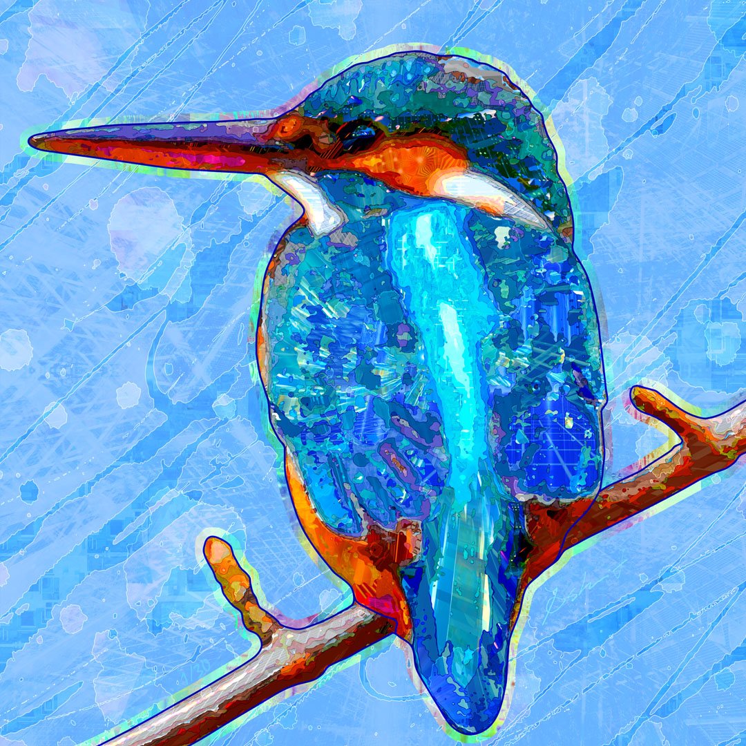 カワセミ（油絵）サイズ＝Ｆ6 original