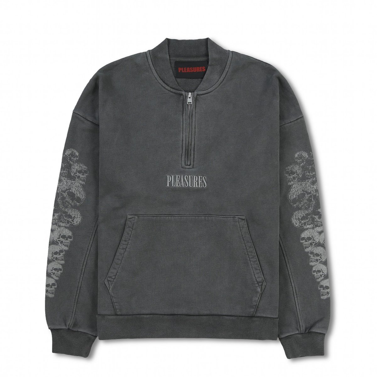 PLEASURES/プレジャーズ】SKULL SPIRAL QUARTER ZIP クオータ