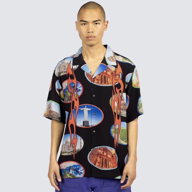 PLEASURES/プレジャーズ】7 WONDER CAMP SHIRT 半袖シャツ / B