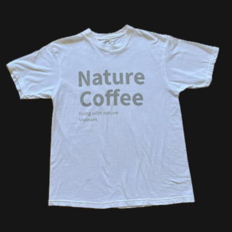 【数量限定】８coffeeオリジナル Nature Coffee Tシャツ　ホワイト×グレーロゴ