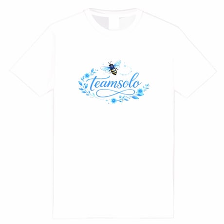 2026年team soloオリジナルＴシャツ　白✕ブルー🐝
