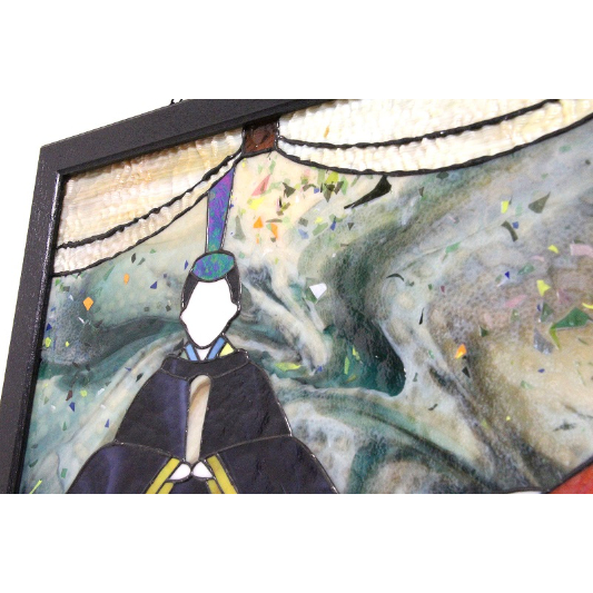 くららお雛様2点ステンドグラス くららお雛様2点ステンドグラス オリジナルステンドグラス