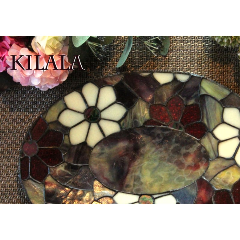 オリジナル『ステンドグラスの飾り皿・花』C | shop煌LaLa オリジナル『ステンドグラスの飾り皿・花』C | shop煌LaLa