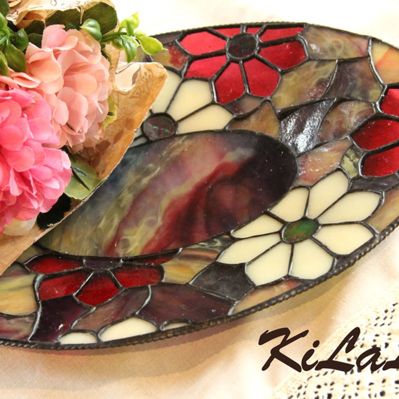 オリジナル『ステンドグラスの飾り皿・花』C | shop煌LaLa オリジナル『ステンドグラスの飾り皿・花』C | shop煌LaLa