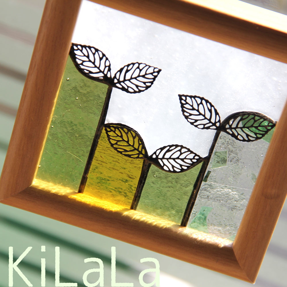 オリジナルステンドグラス『リーフのミニ額』B | shop煌LaLa
