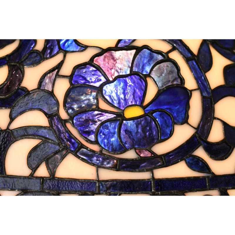 紫色の蝶と花 ヴィンテージ ステンドグラス グラスマスターズ社 バタフライ 紫色の蝶と花 ヴィンテージ ステンドグラス グラスマスターズ社