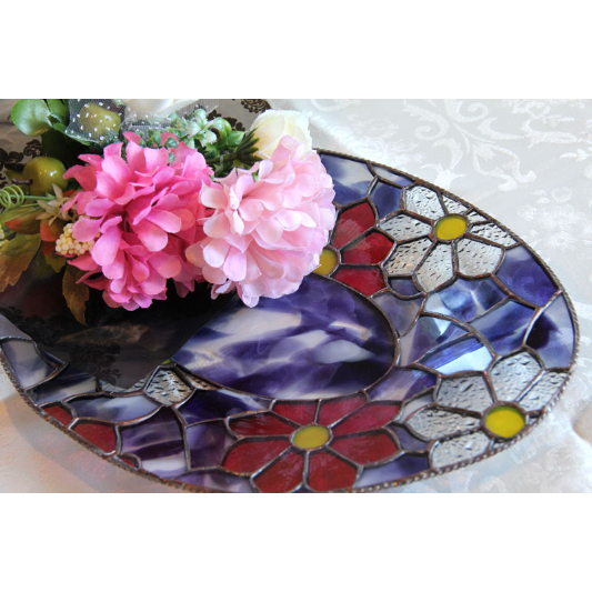 オリジナル『ステンドグラスの飾り皿・花』 | shop煌LaLa