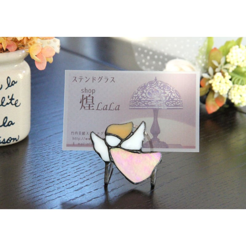 ステンドグラスメモスタンド天使