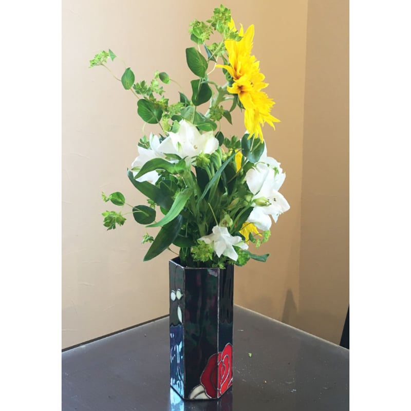 オリジナルステンドグラス『薔薇の花瓶』 | shop煌LaLa オリジナルステンドグラス『薔薇の花瓶』 | shop煌LaLa