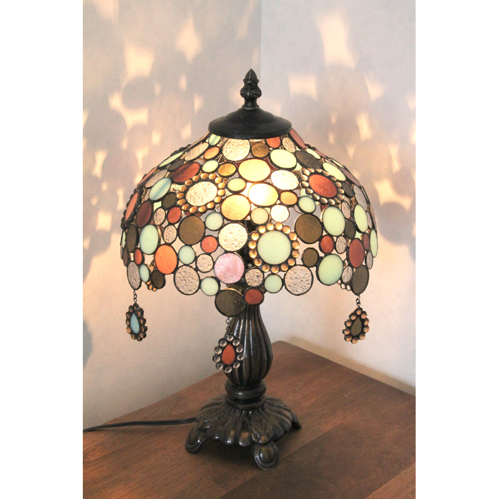 ステンドグラスランプ 　絵グラス2個 ステンドグラスランプ 絵グラス2個 ステンドグラスランプ 絵