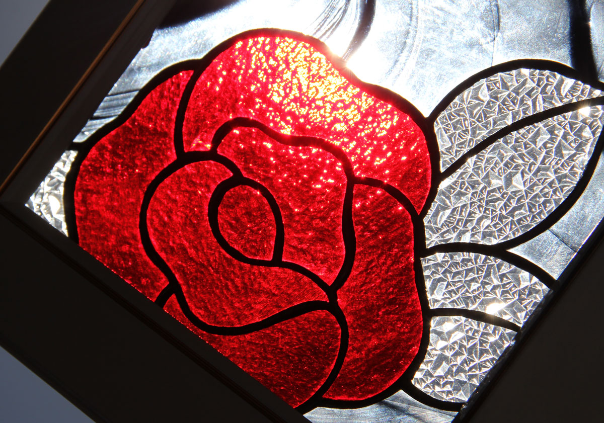 専用ステンドグラス　スクエアローズ オリジナルステンドグラス『スクエアローズ』 | shop煌LaLa