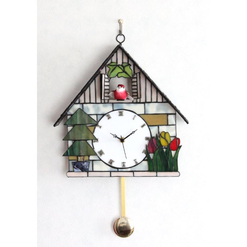 オリジナルステンドグラス『森の小鳥時計』 | shop煌LaLa