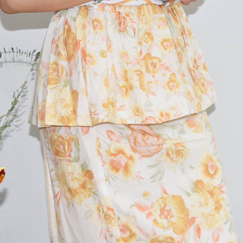 アーカイブ】シアタープロダクツの花柄ペプラムスカート | omnibus  