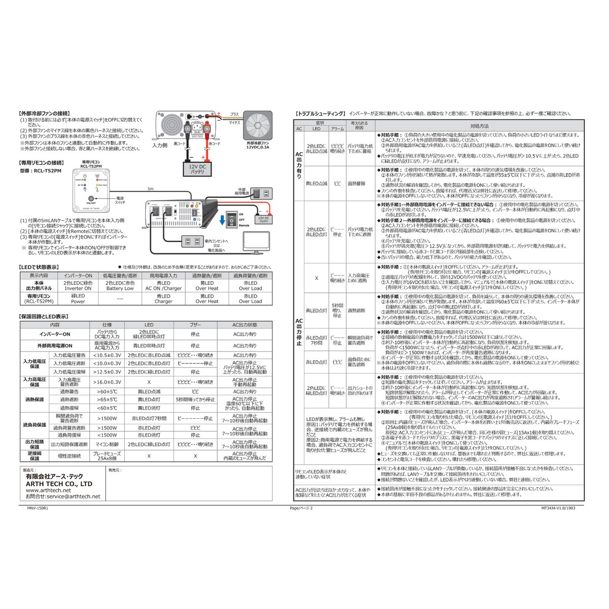 AC切替リレー付き1500Wインバータ | エコーズ