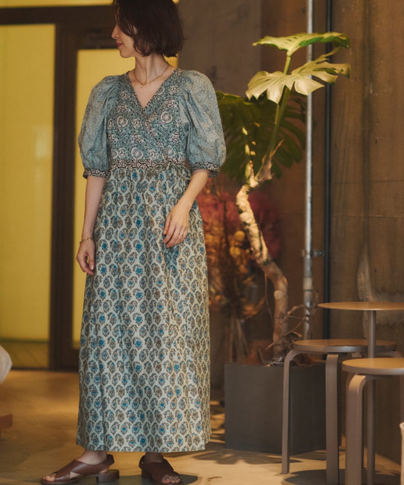 maiando×Lilla Blomma【ボリューム袖のカシュクールワンピース型紙