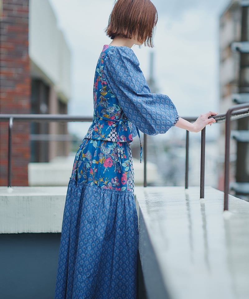 SOULEIADO×maiando【ブラウス&スカートキットセット】ネイビーブルー